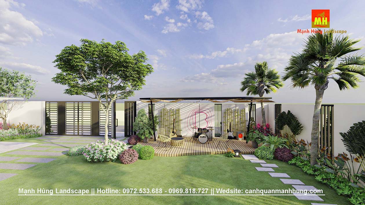 THIẾT KẾ SÂN VƯỜN VILLA 1000m2 LONG THÀNH ĐỒNG NAI