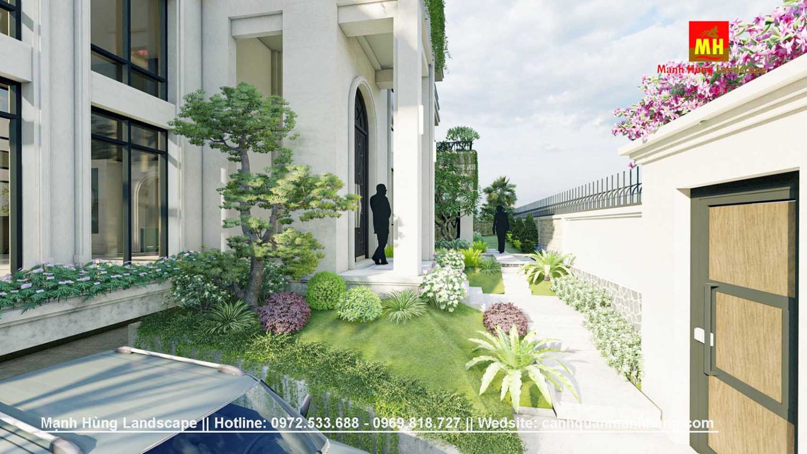 THIẾT KẾ SÂN VƯỜN VILLA QUẬN 2 TẠI ĐẢO KIM CƯƠNG