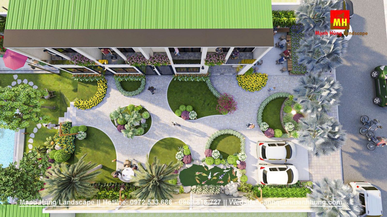 thiết kế thi công sân vườn